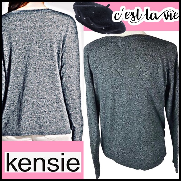 KENSIE “MERCI” CREW NECK MARLED PULLOVER SWEATER - Picture 4 of 7